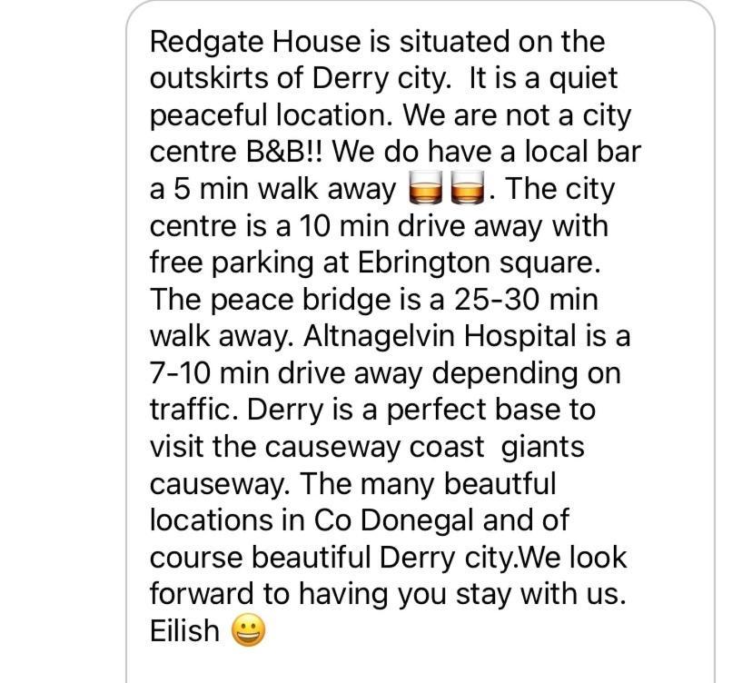Redgate House Bed & Breakfast Londonderry Exterior photo